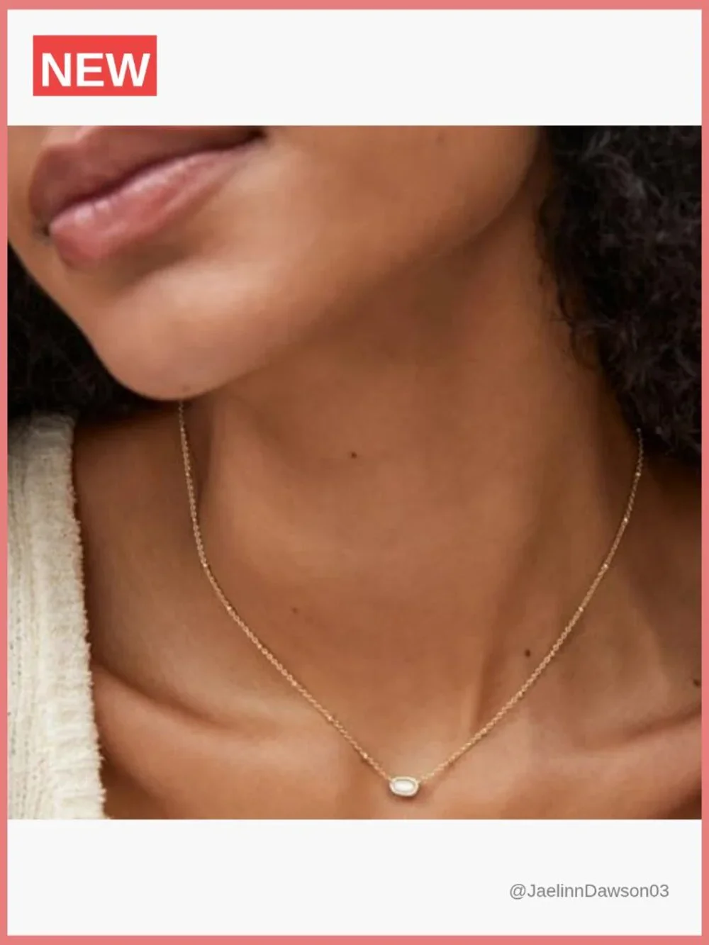 Mini Gold Pendant Necklace with Turquoise Stone, Cable Chain Lobster Clasp